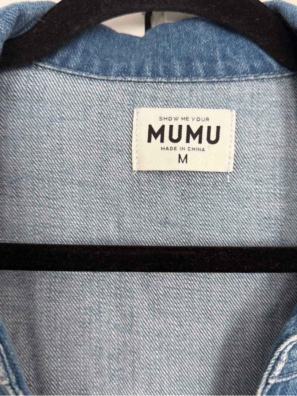 Show Me Your Mumu Oxford Mini Dress in Stormy Blue - Picture 4 of 7